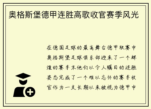 奥格斯堡德甲连胜高歌收官赛季风光